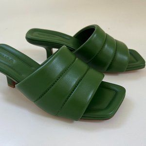 VINCE Ceil Leather Slide Heel Sandals Sz  6.5 - NWT